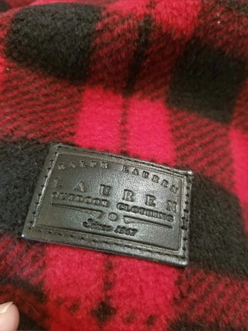Lauren Ralph Lauren Red and Black Plaid Zip Up Sweater